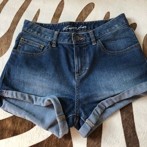 London Jean high waist jean shorts